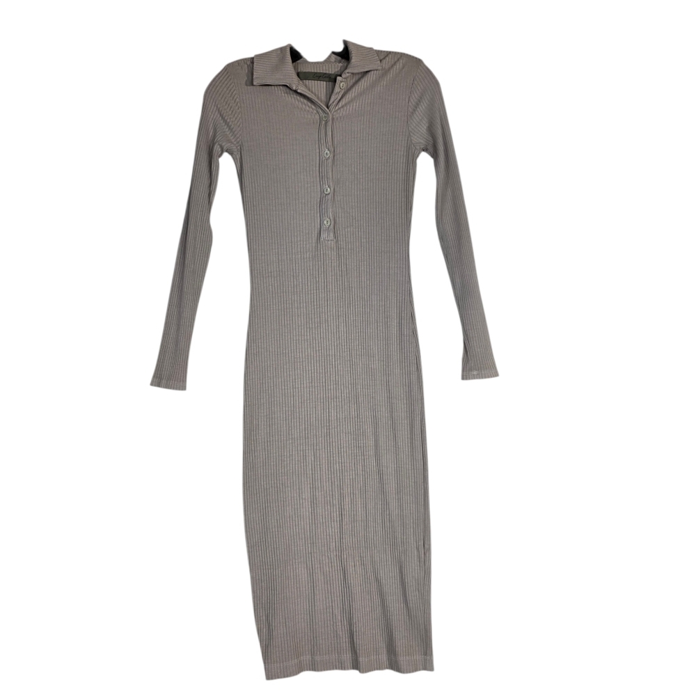 Enza Costa Knee-length Ribbed Polo midlength  Dress In Oatmeal